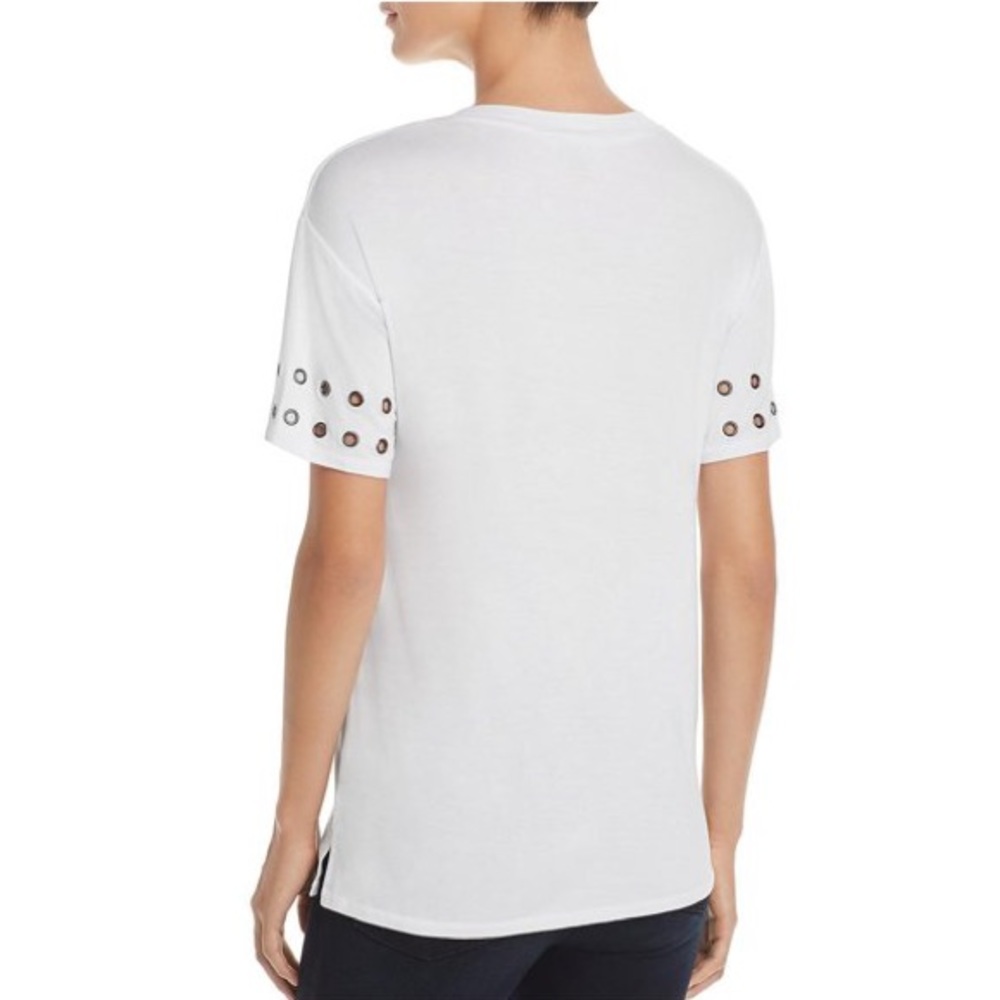 A+A Collection V neck Grommet Sleeve T-shirt - Picture 6 of 8